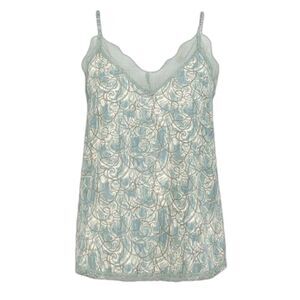 Bishop + Young Lotus Mint Lace Trim Camisole Top Size Large